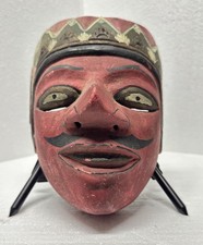 Vintage hand carved Indonesian wooden Wayang Topeng dance mask picture
