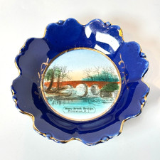 STONY BROOK PRINCETON NJ NEW JERSEY Souvenir Porcelain Cobalt Trinket DISH PLATE picture