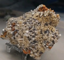 8cm Reticulated Cerussite Crystal Cluster on Goethite - Classic Moroccan Cabinet picture