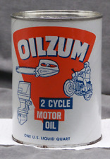 Vintage Oilzum 2 Cycle Motor Oil Quart Full Can Motorcycle Outboard Chainsaw #1 picture