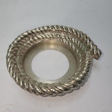 Vintage Arthur Court Cast Aluminum Braided Rope Wine Coaster Missing Insert picture