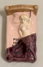 1970 Bedroom Ashtray “For Hot Butts Only” Vintage Kitsch Novelty Dive Bar picture