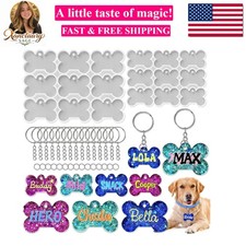 Set of 2'' & 1.5'' Dog Bone Silicone Molds with 15Pcs Key Ring & 15pcs Jump R... picture