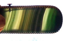 Antique Victorian Ornate Brass banded Agate Stone Pocket Match Safe / Vesta Case picture