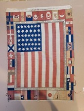 Antique 1876 Centennial International Exhibition Souvenir 39 Star Flag 1875 PAT. picture
