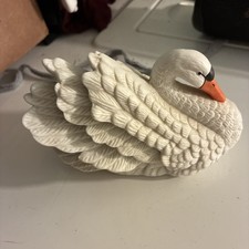 Royal Heritage Hand Painted Porcelain Bisque Swan Figurine picture