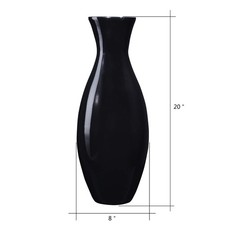 Handcrafted 20 In Tall Black Bamboo Vase Decorative Classic Floor Vasd picture
