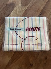 VTG Pacific Truth Muslin Double 81x99 Sheet NOS Sealed New Striped picture