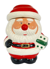 Vintage 1995 Loomco Glazed Santa Claus Cookie Jar With Lid-In Original Box picture