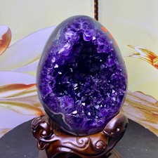 8.8LB  Natural rare amethyst Dinosaur egg Quartz Crystal specimen healing+stand picture