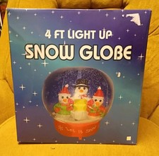 4 FT LIGHTED AIRBLOWN GEMMY INFLATABLE SNOW GLOBE 2005 NEW IN BOX COMPLETE BNIB picture