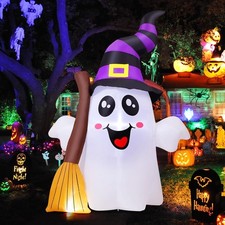 6.2 FT Halloween Inflatable Ghost Decoration - LED Lighted Yard Decor, Cute Broo picture