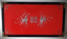 EXTREMELY RARE Korean War MILITARY GIFT PRESENTATION Red Lacquer Tea Table PEARL picture