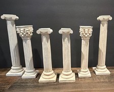Vintage Plaster Roman candelstick Column Set of 6 Made in Korea Neoclassical picture