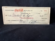 1938 Coca Cola Bottling Co Cedartown Ga Check picture