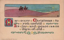 MERRY CHRISTMAS GREETINGS POSTCARD WISE MEN HEAD TO STAR RAPHAEL TUCK 1916 picture