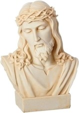 Roman Jesus Bust Ivory Color Statue Figure Christian Religious Decor Sculpture picture