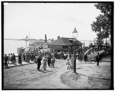 Peaks Island Portland Maine Forest City Landing 1900s Ferry Dock Crowd picture