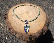 Santo Domingo Kewa Necklace Natural Turquoise Inlay Signed Chris Nieto picture