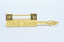 Vintage Small Brass Metal Lock With Key Lucky Gift picture