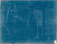 Arlington National Cemetery 1920 Vintage Fort Myer Map Photo Reprint Wall Art picture