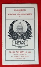 Vintage Indorsements By Senators & Congressmen, Political, Evans Wilens & Co. picture