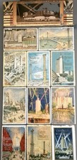 Rare 1933 Chicago World's Fair Playing Card Lot-13 Decks, 4 SEALED, Walgreen Dbl picture