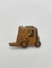 Pallet Jack Fork Lift Pin Yellow Black & Gold Tone Vintage Tack Pin Lapel Hat picture