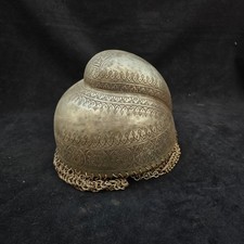 Indian sikh iron turban Khula Khud Motif Engraved helmet picture