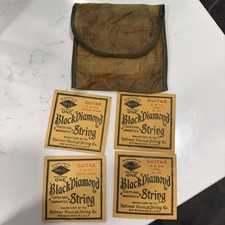 Vintage Black Diamond Guitar Strings Lot of 4 NOS w/ Original Case Pouch 1940s picture