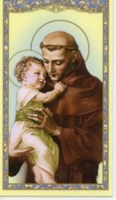 ST. ANTHONY - UNFAILING PRAYER - Laminated Holy Cards. QUANTITY 25 CARDS picture