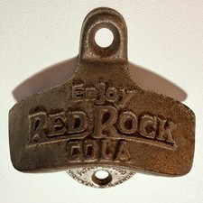 Red Rock Cola Wall Mount Antique Bottle Opener 1930s 1940s Starr JG Soda Pop picture