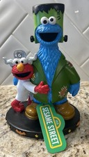 Sesame Street Cookie Monster Elmo Frankenstein Halloween Decor Love Figurine NEW picture