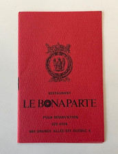 VTG 1960s Restaurant Le Bonaparte Menu Quebec City Canada Ephemera 680 Grand Ale picture