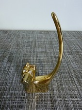 VINTAGE Gold Scottie Dog Westie Long Tail Ring Holder Figurine Rhinstone Eyes picture
