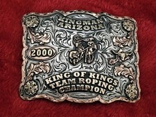 Team Roping X~Treme☆2000☆RODEO CHAMPION☆Kingman Arizona☆TROPHY BUCKLE☆Rare☆336 picture