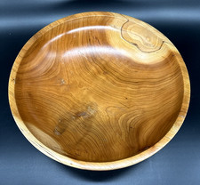 Handmade Turned Signed Cherry Wood Serving Bowl 11.5