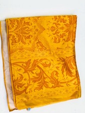 M.I.E. 68-Ribeauville VTG 80s French Yellow Cotton Tablecloth Paris Never Used picture