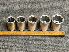 Vintage Craftsman =V= Series 5 Pc 8 Pt 1/2” Dr Socket Set 1/2 - 3/4” USA  picture
