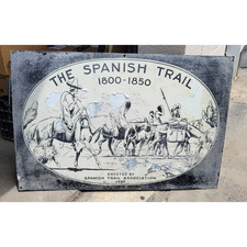 Original The Spanish Trail 1950 Highway Sign Signed Shope 1 of 100 erections picture