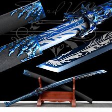 110cm Handmade Katana/High-Quality Blade/Weapon/Sharp/Manganese Steel/Blue picture