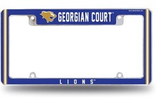 Georgian Court Lions Chrome License Plate Frame - New picture