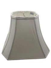 VTG WATERFORD Cream/Ivory Octagonal Fabric Tailored Panels Lampshade Only 11”x15 picture