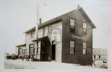 c1916 Burlington Route Depot Torrington WY Wyoming RPPC Photo Postcard COPY picture