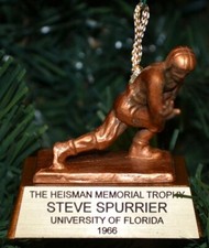 1966 STEVE SPURRIER Florida Univ Heisman Trophy Christmas Tree Football Ornament picture