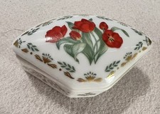 Vintage Limoges Porcelain Trinket Box The Flowers Of Colonial America Tulip  picture