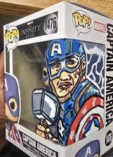 Custom Hand-Painted Captain America Funko Pop Box Art Marvel Infinity Saga OOAK picture