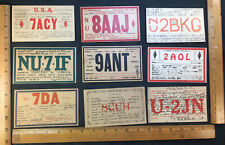Lot 9 Very Early Vintage QSL cards postcards ALL USA From The 1920s Ham Radio picture
