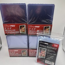Ultra Pro 3X4 35pt Toploaders 4 Packs of 25 for Standard Cards and 100 sleeves picture
