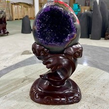5.2LB Natural rare amethyst Dinosaur egg Quartz Crystal specimen healing+stand picture